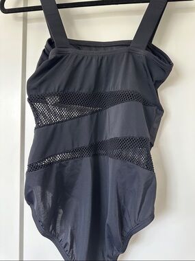 DKNY Black One-Piece Swimsuit with Mesh Insets